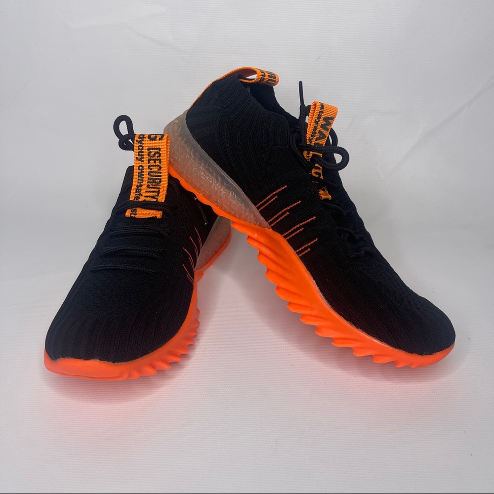 Jolimall Womens Security New Running Shoes Black & Orange 6.5 Gel Bottoms